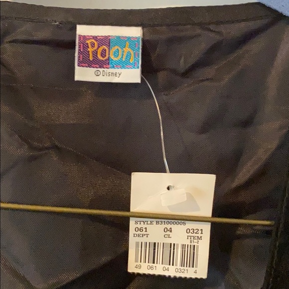 Black Suede Vest w/Dancing Pooh (Disney) M/L - Picture 3 of 7